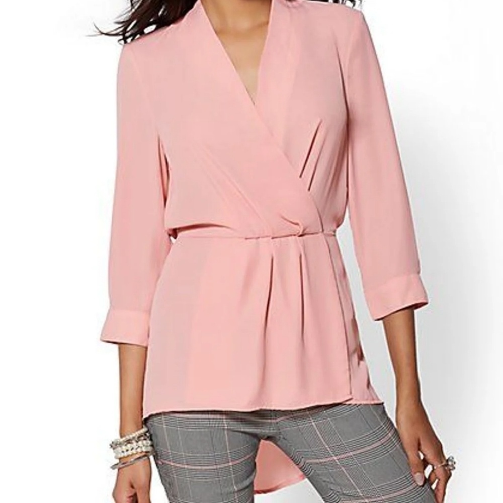 NWOT Hi low wrap blouse